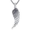 Eusense Collana con ali d'angelo, orecchini in argento Sterling 925 con ciondolo custode per donne e uomini