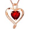 LAVUMO Collana Donna Ciondolo Cuore Inciso I Love You Collana Argento 925 Donna Finitura Oro/Rodio/Oro Rosa Amore Gioielli Regalo per Fidanzata Moglie (Ottone-Oro rosa-01-gennaio)