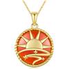REDSUN Collana con sole in argento Sterling 925 opalo/pietra di luna sole collana oro ciondolo sole placcato oro gioielli per donne ragazze regali, Argento sterling, Agata