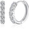 IMOLOVE Moissanite, orecchini a cerchio per donne e ragazze, in argento Sterling, ipoallergenici, placcati in oro bianco 18 carati, D-16.5mm, Pietra preziosa in argento Ster, Moissanite sintetica