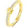 INFUSEU Anello Con Iniziale, Argento 925 18K Oro Anelli Donna Regolabili A-Z Lettera R Captiale Impilabili Personalizzato Nome Gioielli Regalo Di Mamma Donna