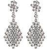 EVER FAITH Matrimonio Party Cristalli di strass Fiore Rombo Orecchini pendenti per Donne Ragazze Trasparente Argento-fondo