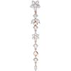 PIERCINGLINE ® acciaio chirurgico Banana campana color oro rosa con in ottone Design FIORE-CIRRUS 10 mm Cristallo chiaro