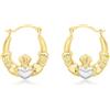 Carissima Orecchini Creola Claddagh in Oro Giallo e Bicolore 9 ct per Donna