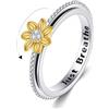 CUPENDA Anello girevole a forma di girasole, in argento Sterling 925 You Are My Sunshine, anello antistress ADHD, per donne