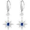 REDSUN, orecchini con pietra di luna in argento sterling 925, a forma di stella a otto punte, orecchini sole/luna pendenti, pietre di luna arcobaleno, gioielli per ragazze, madre, figlia, amica