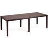 Dmora - Tavolo da esterno Roma, Ripiano rettangolare allungabile da pranzo, Tavolo da giardino estensibile effetto rattan, 100% Made in Italy, 150/220x90h72 cm, Marrone