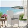Dmora - Sedia da esterno Como, Seduta da giardino, Poltrona outdoor effetto rattan, 100% Made in Italy, 59x57h85 cm, Bianco