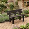 Dmora - Panchina da esterno Marinella, Panca monoblocco da giardino, Panchina outdoor, 100% Made in Italy, 110x52h71 cm, Antracite