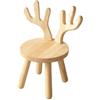 Ysislybin Sedia per Bambini, Sedia in Massiccio con Schienale in Corna di Cervo e Base Antiscivolo Sgabello in Legno con Altezza Seduta 25 cm e Capacità di Carico 200 Libbre per Camerette per Bambini
