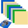NVIYAM Set di 8 Pannelli da Costruzione,in stile classico quadrato su un lato per strada piatta, impilabili compatibile con tutte le principali marche,Giochi Creativi,25,5 x 25,5 cm, Verde Blu, Grigio Giallo