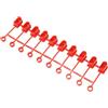 RiToEasysports Tappi Antipolvere per Spina XT60, 1 Striscia 10 Pezzi Connettore Tappo in Gomma Dean Plug Terminale in Gomma Coperchio di Protezione Antipolvere per Batteria al Litio RC Rosso
