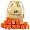 Waldfelsen 6, 12, 20, 30 o 50 dadi di alta qualità, dimensioni standard 16 mm, dadi acrilici, dadi da gioco, 6 lati, set di accessori da gioco con sacchetto di stoffa (arancione, 20 pezzi)