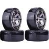 KINGCOO RC Drift - Ruote e pneumatici per auto, 4 pezzi, 63 mm, in plastica, per auto da corsa su strada da 1/10, ricambi per HSP Tamiya HPI Kyosho (grigio)