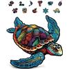 Crafthub Puzzle di legno per adulti - Puzzle di animali in legno - Tartaruga marina colorata - A3 con 122 pezzi unici - Puzzle artistico per rilassarsi - 27.4cm x 26.2cm