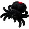JOSON Giocattolo di peluche a forma di ragno di Halloween, 25,4 cm, simpatico ragno, decorazione per camera da letto per ragazzi e ragazze, colore nero
