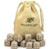 Waldfelsen 6, 12, 20, 30 o 50 dadi di alta qualità, dimensioni standard 16 mm, dadi acrilici, dadi da gioco, 6 lati, set di accessori da gioco con sacchetto di stoffa (grigio, 12 pezzi)