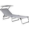 FIAM AMIGO LETTINO ALLUMINIO CON PARASOLE GRIGIO 034TX GR