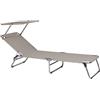 FIAM AMIGO LETTINO ALLUMINIO CON PARASOLE TORTORA 034TX TA
