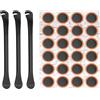 REBECCAHOWARD Set di 3 Leve per Pneumatici in Metallo, Leva Gomme Bicicletta, Levagomme Bici, Leve Smontagomme Bici, Stabile, Strumenti di Riparazione Pneumatici per Bici, con 24 Toppe Rotonde