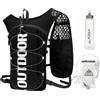 Ecofocet Gilet da Corsa per Uomo e Donna, Zaino Trail Running con 1.5L Sacca Idrica 500ml Borraccie Morbide, Zaino Idratazione Regolabile, Zaino da Corsa per Escursionismo Sentieri Maratone Ciclismo