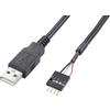 Akasa USB 2.0 Cavo di collegamento [1x Spina A USB 2.0 - 1x Spina interna a 4 poli USB 2.0] 0.4 m Nero Contatti [EXUSBIE-40]