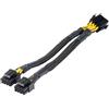 Akasa Cavo adattatore Akasa AK-CBPW35-20 2 connettori 4+4 pin con EPS/ATX 20cm Nero