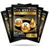 ALIBOOSTER Vita Keratin Trattamento Silky Straight 20ml - Lisciante e Anti-Crespo - Cheratina + Vitamina B3 + Olio di Noci del Brasile - Bustine Monodose - Confezione da 5 (100 ml)