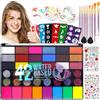 QUELLE Kit Professionale Trucco Viso e Corpo 42 Colori, Face & Body Paint a Base d'Acqua con Pennelli e Accessori, Body Painting per Cosplay, Teatro, Carnevale, Halloween, +14 Anni