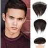 Lordhair Parrucca Uomo PU Frontale,100% Remy Human Hair per Protesi Capelli da Uomo,Toupee European Human Hair Pieces For Men