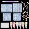 Zosutetoxo Nails Mold, Set da 4 Pezzi di Timbro per Nail Art con Stampo in Silicone per Unghie in Gel 3D, Mascherine per Unghie