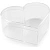 cyclingcolors contenitori di plastica con coperchio trasparente forma di cuore Piccoli Flaconi da Viaggio trasparente con tappo Bottiglia aereo 9,5 x 11 x 4,5 cm