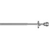 CINTACOR - Barra per vetri estensibile decorativa, asta per tende per finestre, in metallo con viti e staffe, asta regolabile, diametro 10 mm, colore: Sfera Grigio, 70-120 cm