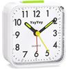 YsyYey Sveglia analogica silenziosa, orologio vintage con segnale acustico ascendente, snooze e luce notturna, alimentata a batteria, compatta per comodino, scrivania, senza ticchettio per chi dorme