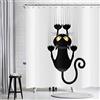 Hnmdmyi Tenda da doccia Gatto divertente 240x180, Gattino nero che graffia sul muro Tenda da bagno Bambini Carino Animale Cartoon Bianco e Nero Arte Minimalismo Impermeabile Tessuto Tenda da bagno