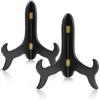 Yitexin 2 pezzi porta piatti da esposizione, Legno decorativo Vintage piedistallo per cucina Arredamento per la casa porta foto da tavola Cavalletti Opere d'arte (Nero, 20 cm)