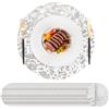 Hysenm Set di 100 tovagliette usa e getta argento, ultrasottile 33 cm rotonde in rete pressata, tovagliette usa e getta per la decorazione della casa, tavolo da pranzo, matrimoni, feste di compleanno