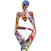 Jauhmui Scultura di pensatore moderna per decorazione, grande figura colorata di pensatore per ornamenti, graffiti colorati creativi, resina d'arte astratta, statua, arte minimalista, per la decorazione del