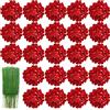 HinyoCo 28 Pz Ortensie Artificiali con steli, Ortensia di Seta Fiori Finti per Matrimonio Home Office Party Café Decorazione, centrotavola, composizioni Floreali (Rosso)