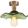 DLGLOLIN Lampada da soffitto in vetro, creatività fiore decorazione lampada da soffitto, E27 verde illuminazione da soffitto, lampada a sospensione per corridoio sala da pranzo camera