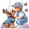 CEOVR Cani Diamond Painting Hanging Kit,20x18.5 cm DIY Carino Ornamento Dipinto a Diamante Kits,Peinture Diamant Appeso per Decorazioni