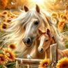 AIRDEA Puledro Diamond Painting, Campo Rustico Diamond Painting Kit Completo, Diamantini Crystal Art Hobby Creativi Adulti Decorazione per Casa 30x30 cm