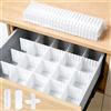Gangyumaoyi 20 Pz Organizer Cassetti, Divisori per Cassetti Regolabili, Separatori per Cassettio, Divisorio per Organizer Cassetto Cucina Bagno(31,9x6,9 cm) + 10 connettori, 5 connettori laterali, 5 prolunghe