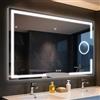 STARLEAD 100x70 cm Specchio-Bagno-con-Luce e Ingrandimento 5X, Specchiera-Bagno-LED con Antifog, Dimmerabile, 3 Colori Luce, Memoria, IP44, Vetro Temperato, Telaio in Alluminio