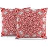 ggaimwf Fodere per cuscini marocchini 40x40 cm Rosso Cuscini Boho etnici Stile indiano Astratto Mandala Arabesque Meditazione Hippie Moderno Copricuscino per divano Soggiorno Letto Federa Set da 2
