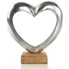 Logbuch-Verlag Decorazione a forma di cuore, 18 cm, in legno e metallo, da appoggiare, idea regalo, amore, matrimonio, compleanno, anniversario, matrimonio, argento