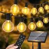 Warlisou Catena Luminosa Esterno Solare Giardino - G40 65.6ft 25+2 Led Blub - 20M Lampade Solari Da Giardino Telecomando Luci Per Gazebo Da Esterno - Matrimonio Balcone Feste Patio