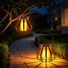 Giliwosy 2 lanterne solari con effetto fiamma reale per esterni, IP65, impermeabili, per giardino, balcone, terrazza e cortile con sensore crepuscolare automatico, decorazione da giardino, Senza gancio e base