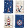 Arquiel Set 4 Strofinacci Cucina, Vela Oceano Blu 100% Cotone Canovacci Senza Pelucchi Asciugamani Durevole Riutilizzabili Panni Cucina Decorazione Regali di Vacanza 48 cm x 70 cm