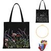 JYYWTSI Kit Ricamo Adulti, Tote Bag da Ricamare, Borsa in Tela Kit Ricamo per Principianti, Kit Punto Croce Embroidery Kit, Borsa con Motivo Floreale, Set Ricamo con Telaio, Aghi, Fili e Istruzioni